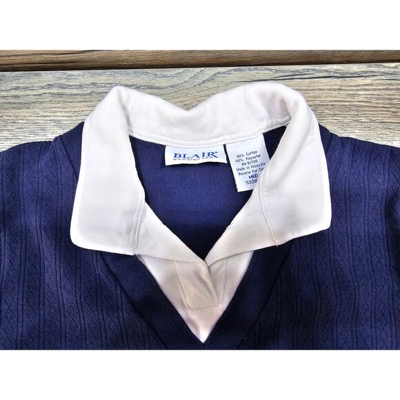 Vintage Blair Collared Sweatshirt Women's Short Sleeve Size Medium - Picture 3 of 6